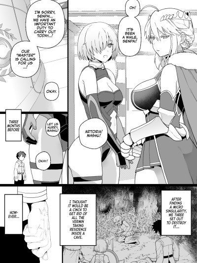 Artoria to Mash, Goblin Kan Manga | Artoria and Mashu Violated by a Goblin!