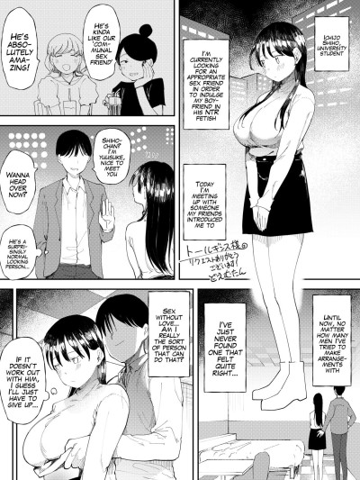 NTR Seiheki no Kanojo no Tame ni Sex Friend wo Sagasu Joshi Daisei-chan