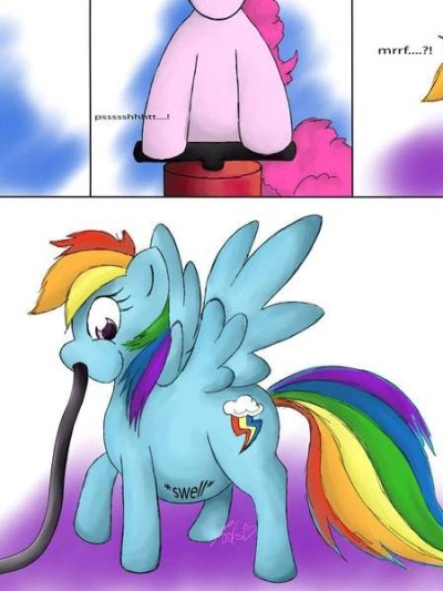 Rainbow dash belly inflation