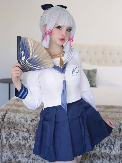 Mikomin cosplay Ayaka Kamisato School Uniform – Genshin Impact