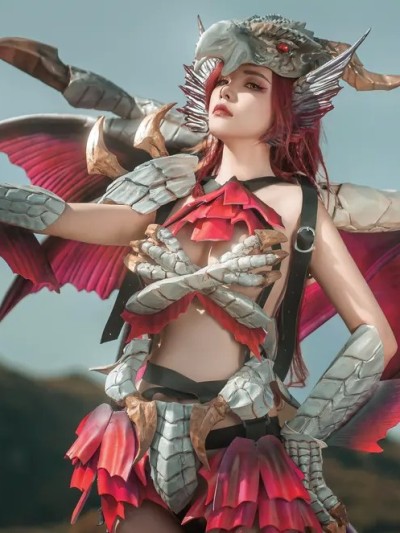 Nekokoyoshi (爆机少女喵小吉) cosplay Dawn Jue Silver Dragon – Monster Hunter Rise