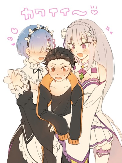 Subaru x Emilia and Rem